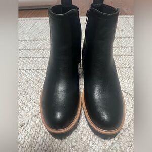 MIA Black Ankle Boots with Tan Sole